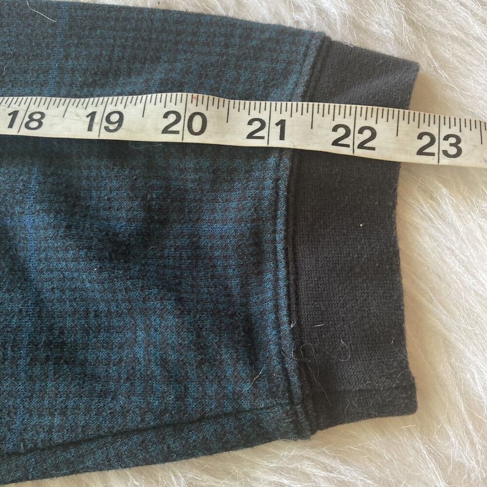 Haggar Shirt Sz XL Long Sleeve Polo Teal Black Collared Casual Autumn Comfy Mens - Picture 8 of 8